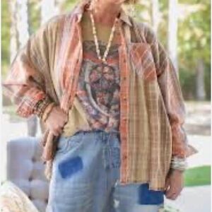 Jaded Gypsy Flannel Plaid Button-Down Shirt